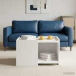 vidaXL Konferenčný stolík Biela 50,5 x 50 x 33 cm Kompozitné drevo