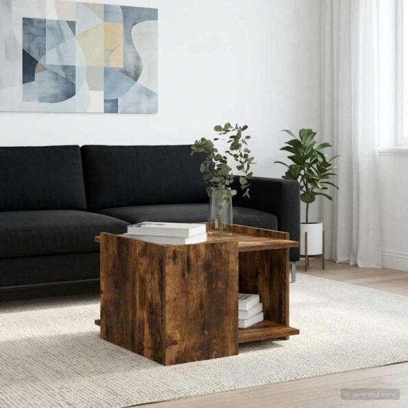 vidaXL Konferenčný stolík Dymový dub 50,5 x 50 x 33 cm – Obrázok 4
