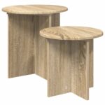 vidaXL Sada príručných stolíkov 2 pcs Dub sonoma Konštruované drevo – Obrázok 2