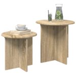 vidaXL Sada príručných stolíkov 2 pcs Dub sonoma Konštruované drevo – Obrázok 3