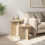 vidaXL Sada príručných stolíkov 2 pcs Dub sonoma Konštruované drevo – Obrázok 4