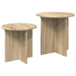 vidaXL Sada príručných stolíkov 2 pcs Dub sonoma Konštruované drevo – Obrázok 5
