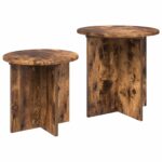 vidaXL Sada príručných stolíkov 2 pcs Údený Dub Konštruované drevo – Obrázok 5