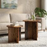 vidaXL Sada príručných stolíkov 2 pcs Staré drevo Konštruované drevo – Obrázok 4