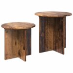 vidaXL Sada príručných stolíkov 2 pcs Staré drevo Konštruované drevo – Obrázok 5