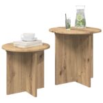 vidaXL Sada príručných stolíkov 2 pcs Dub artisan Konštruované drevo – Obrázok 3