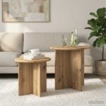 vidaXL Sada príručných stolíkov 2 pcs Dub artisan Konštruované drevo – Obrázok 4