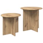 vidaXL Sada príručných stolíkov 2 pcs Dub artisan Konštruované drevo – Obrázok 5