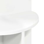 vidaXL Bočný stôl s úložiskom Biela Ø 39,5 x 55 cm Kompozitné drevo – Obrázok 8