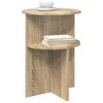 vidaXL Bočný stôl Dub sonoma Ø 39,5 x 55 cm Kompozitné drevo – Obrázok 3