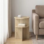 vidaXL Bočný stôl Dub sonoma Ø 39,5 x 55 cm Kompozitné drevo – Obrázok 4