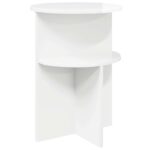 vidaXL Bočný stôl s úložiskom Biela s vysokým leskom Ø 39,5 x 55 cm – Obrázok 2
