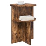 vidaXL Bočný stôl Dymový dub Ø 39,5 x 55 cm Kompozitné drevo – Obrázok 3