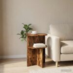 vidaXL Bočný stôl Dymový dub Ø 39,5 x 55 cm Kompozitné drevo – Obrázok 4