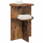 vidaXL Bočný stôl Staré drevo Ø 39,5 x 55 cm Kompozitné drevo – Obrázok 3