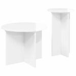 vidaXL Sada príručných stolíkov 2 pcs Biela s vysokým leskom – Obrázok 5