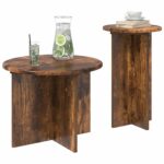 vidaXL Sada príručných stolíkov 2 pcs Dymový dub Kompozitné drevo – Obrázok 3
