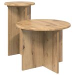vidaXL Sada príručných stolíkov 2 pcs Dub artisan Kompozitné drevo – Obrázok 2
