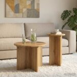vidaXL Sada príručných stolíkov 2 pcs Dub artisan Kompozitné drevo – Obrázok 4