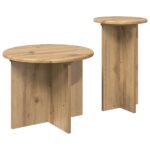 vidaXL Sada príručných stolíkov 2 pcs Dub artisan Kompozitné drevo – Obrázok 5