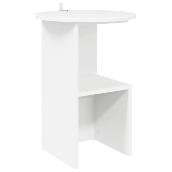 vidaXL Bočný stôl Biela Ø 39,5 x 55 cm Kompozitné drevo – Obrázok 2