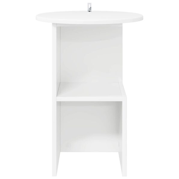 vidaXL Bočný stôl Biela Ø 39,5 x 55 cm Kompozitné drevo – Obrázok 5