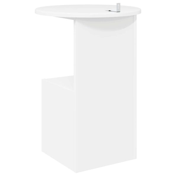 vidaXL Bočný stôl Biela Ø 39,5 x 55 cm Kompozitné drevo – Obrázok 7