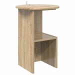 vidaXL Bočný stôl Dub sonoma Ø 39,5 x 55 cm Kompozitné drevo – Obrázok 2