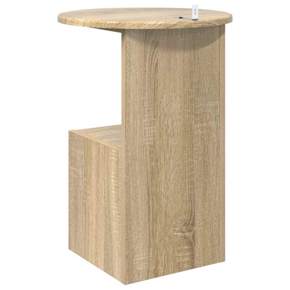vidaXL Bočný stôl Dub sonoma Ø 39,5 x 55 cm Kompozitné drevo – Obrázok 7