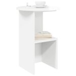vidaXL Bočný stôl Biela s vysokým leskom Ø 39,5 x 55 cm – Obrázok 3