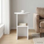 vidaXL Bočný stôl Biela s vysokým leskom Ø 39,5 x 55 cm – Obrázok 4