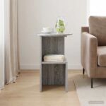 vidaXL Bočný stôl Sivá sonoma Ø 39,5 x 55 cm Kompozitné drevo – Obrázok 4