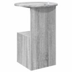vidaXL Bočný stôl Sivá sonoma Ø 39,5 x 55 cm Kompozitné drevo – Obrázok 7