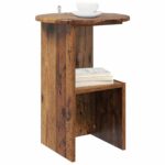 vidaXL Bočný stôl Staré drevo Ø 39,5 x 55 cm Kompozitné drevo – Obrázok 3