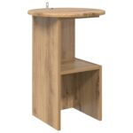 vidaXL Bočný stôl Dub artisan Ø 39,5 x 55 cm Kompozitné drevo – Obrázok 2