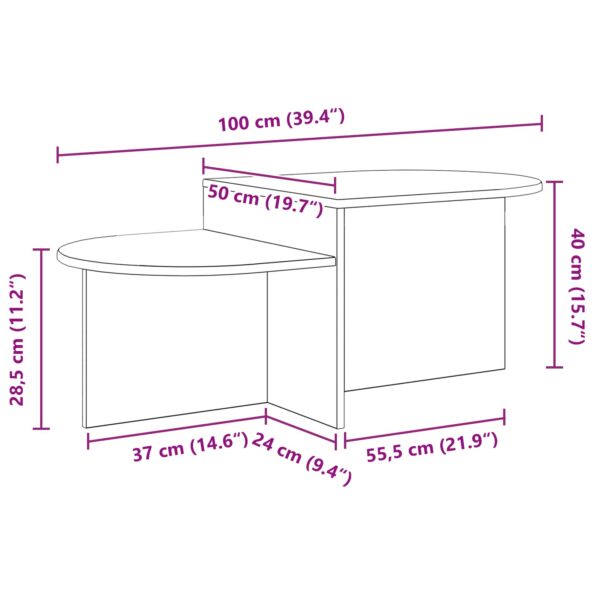 vidaXL Konferenčný stolík Dub artisan 100 x 50 x 40 cm – Obrázok 10