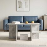vidaXL Konferenčný stolík Betónovo sivá 87 x 50 x 45 cm