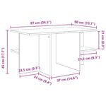 vidaXL Konferenčný stolík Betónovo sivá 87 x 50 x 45 cm – Obrázok 9