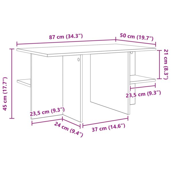 vidaXL Konferenčný stolík Dub artisan 87 x 50 x 45 cm – Obrázok 10