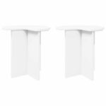 vidaXL Bočný stôl 2 pcs Biela Ø 39 x 38 cm Kompozitné drevo – Obrázok 2
