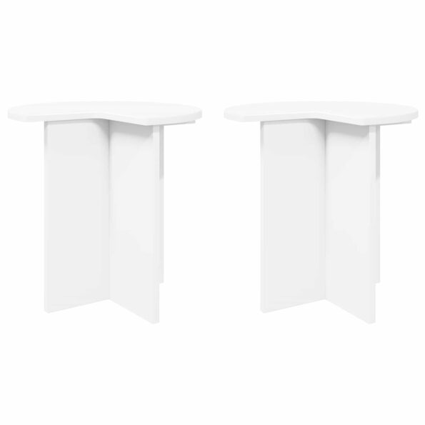 vidaXL Bočný stôl 2 pcs Biela Ø 39 x 38 cm Kompozitné drevo – Obrázok 2