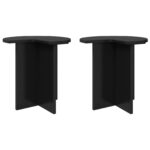 vidaXL Bočný stôl 2 pcs Čierny dub Ø 39 x 38 cm Kompozitné drevo – Obrázok 2