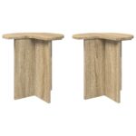 vidaXL Bočný stôl 2 pcs Dub sonoma Ø 39 x 38 cm Kompozitné drevo – Obrázok 2