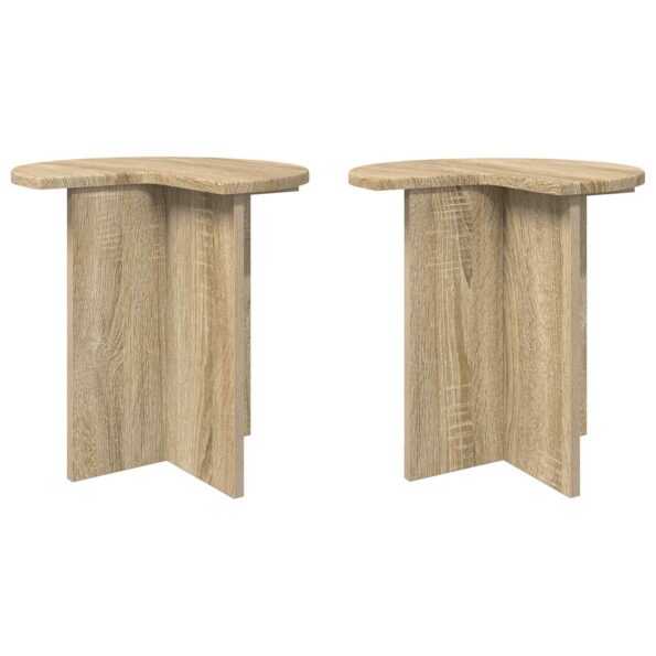 vidaXL Bočný stôl 2 pcs Dub sonoma Ø 39 x 38 cm Kompozitné drevo – Obrázok 2