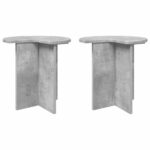 vidaXL Bočný stôl 2 pcs Betónovo sivá Ø 39 x 38 cm Kompozitné drevo – Obrázok 2