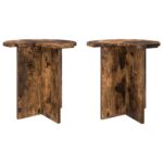 vidaXL Bočný stôl 2 pcs Dymový dub Ø 39 x 38 cm Kompozitné drevo – Obrázok 2