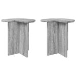 vidaXL Bočný stôl 2 pcs Sivá sonoma Ø 39 x 38 cm Kompozitné drevo – Obrázok 2
