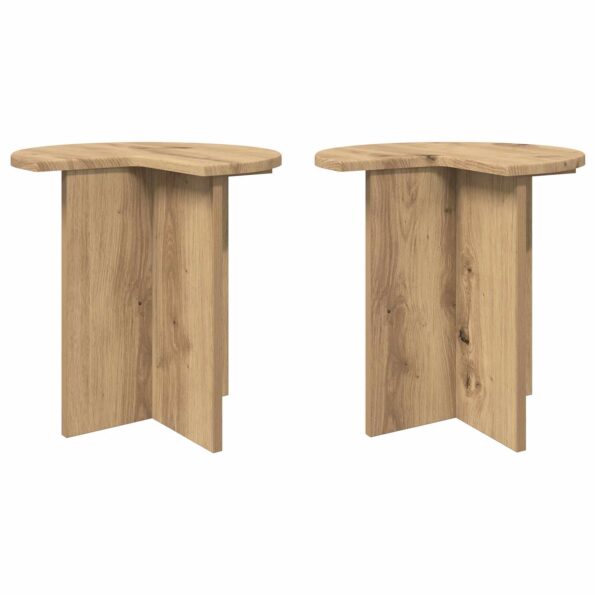 vidaXL Bočný stôl 2 pcs Dub artisan Ø 39 x 38 cm Kompozitné drevo – Obrázok 2