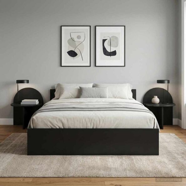 vidaXL Nočný stolík 2 pcs Čierny dub 40 x 35,5 x 45,5 cm – Obrázok 4