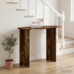 vidaXL Konzolový stôl Dymový dub 100 x 39,5 x 75 cm Kompozitné drevo – Obrázok 4
